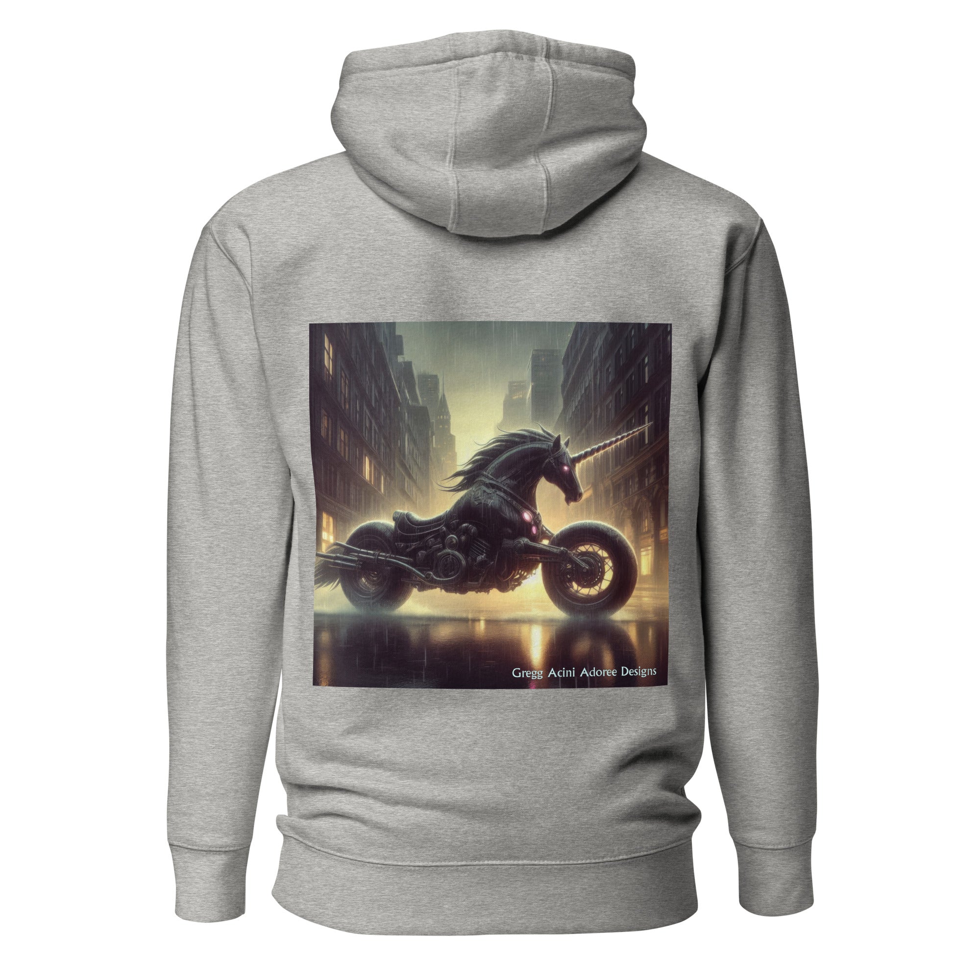 Motorcycle Unicorn Unisex Hoodie by Gregg Acini Adoree Designs - Gregg Acini Adoree Designs - Hoodie