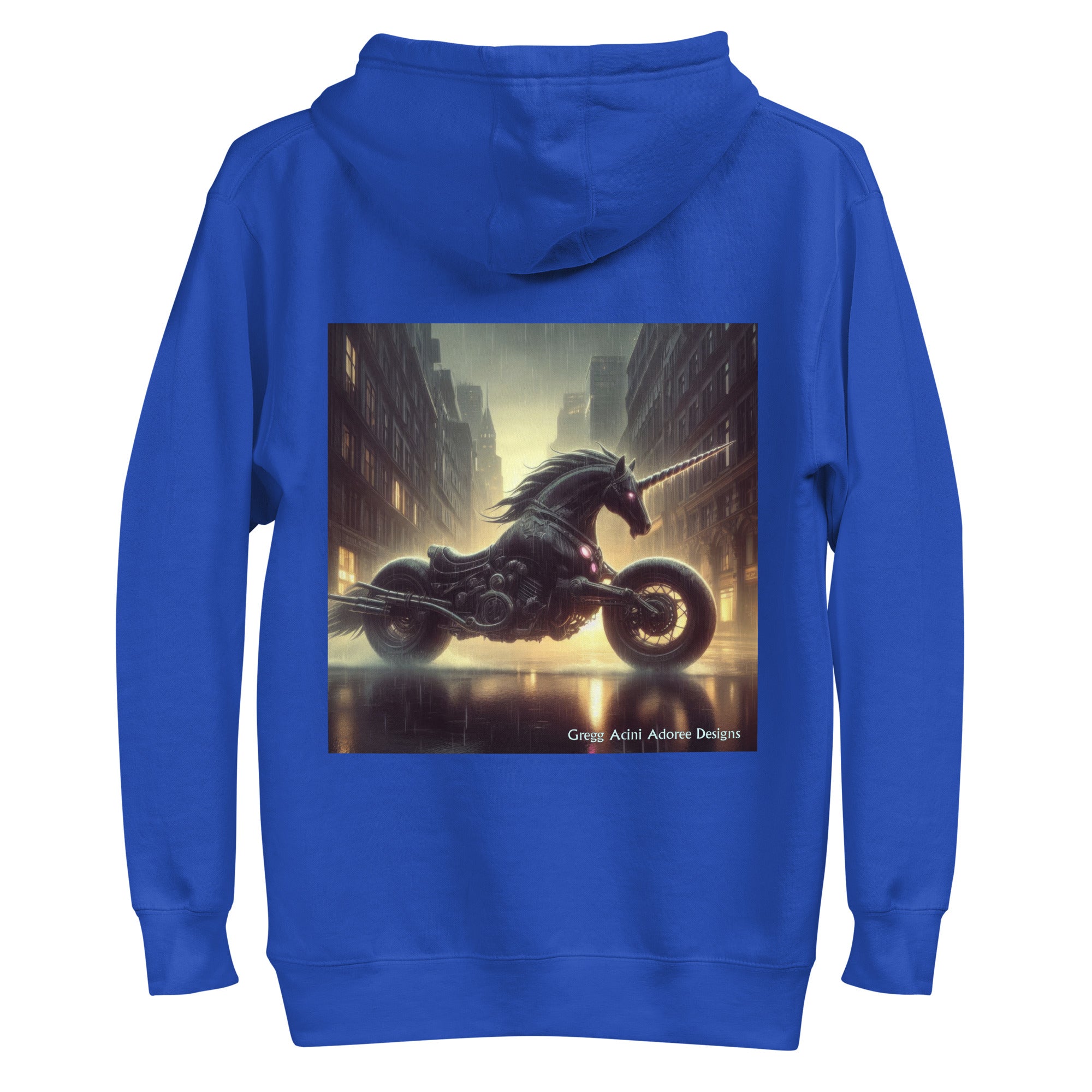 Motorcycle Unicorn Unisex Hoodie by Gregg Acini Adoree Designs - Gregg Acini Adoree Designs - Hoodie