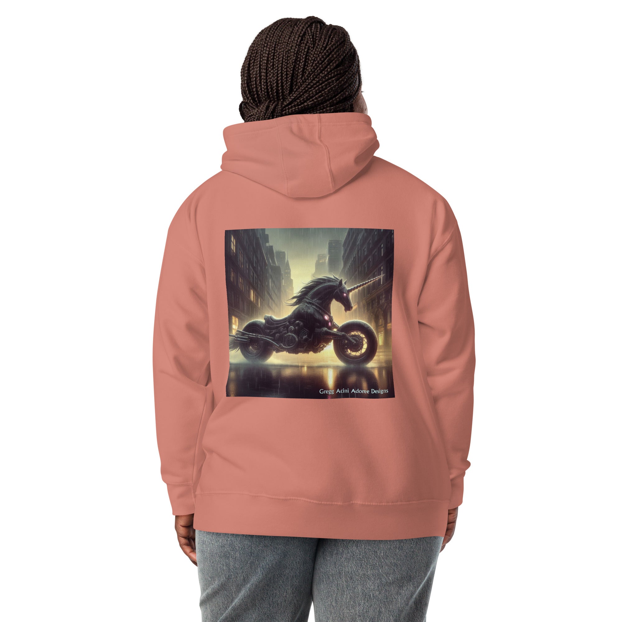 Motorcycle Unicorn Unisex Hoodie by Gregg Acini Adoree Designs - Gregg Acini Adoree Designs - Hoodie