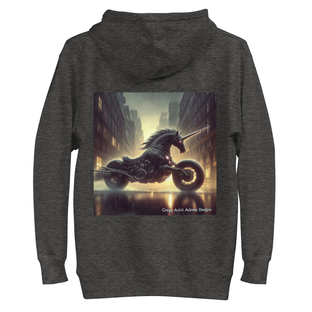 Motorcycle Unicorn Unisex Hoodie by Gregg Acini Adoree Designs - Gregg Acini Adoree Designs - Hoodie