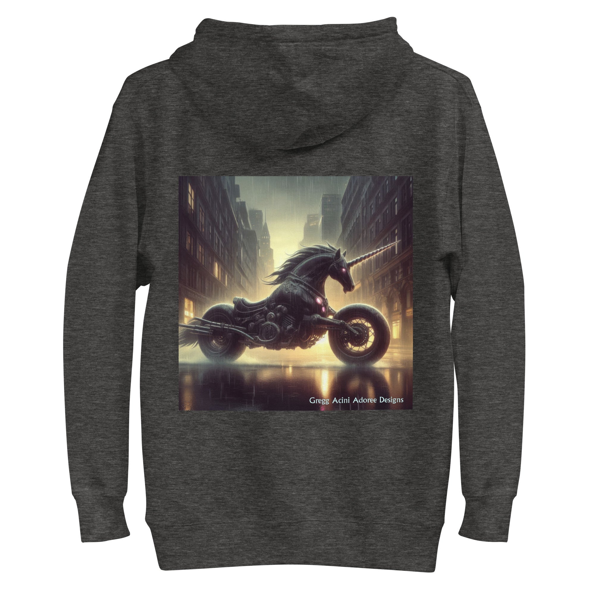 Motorcycle Unicorn Unisex Hoodie by Gregg Acini Adoree Designs - Gregg Acini Adoree Designs - Hoodie