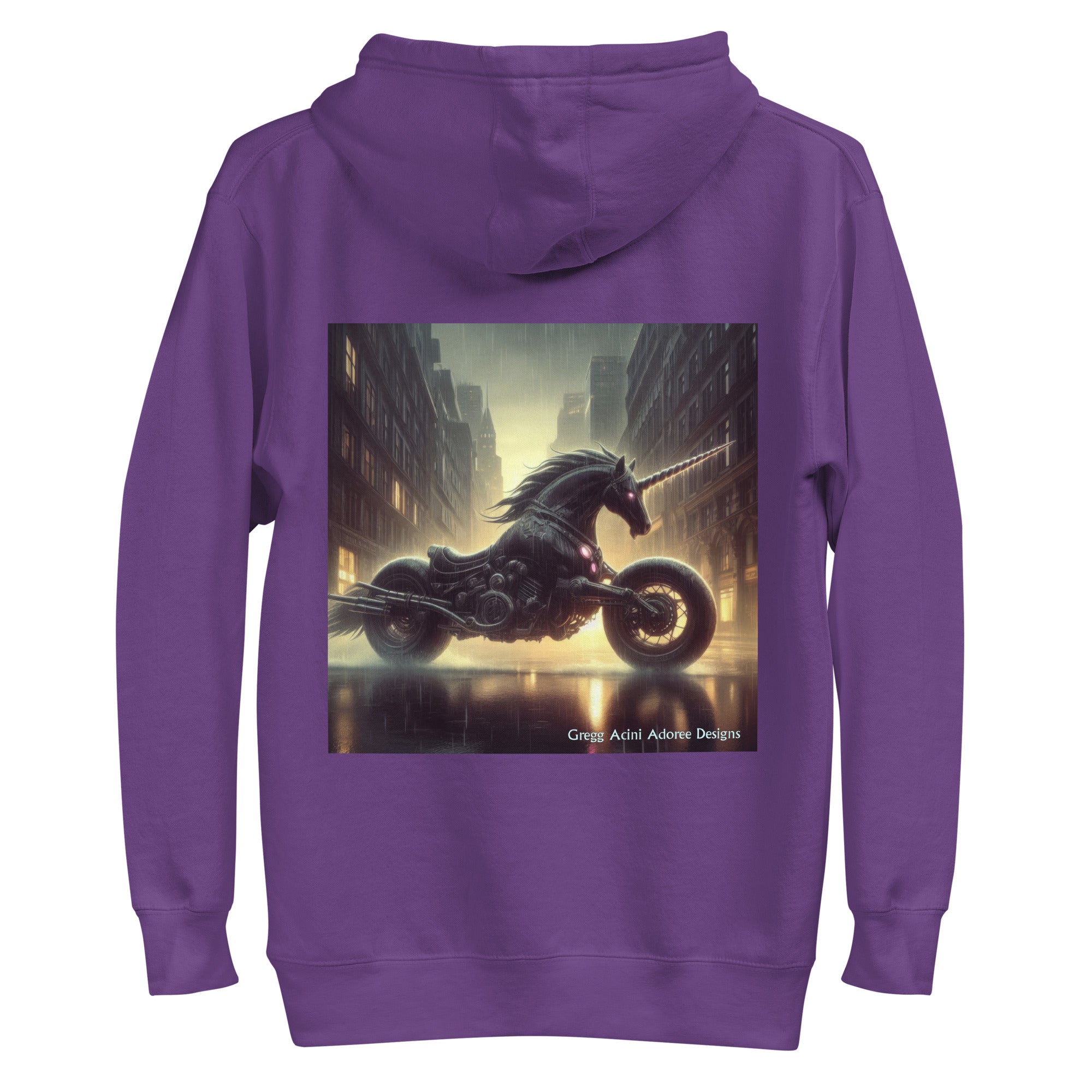Motorcycle Unicorn Unisex Hoodie by Gregg Acini Adoree Designs - Gregg Acini Adoree Designs - Hoodie