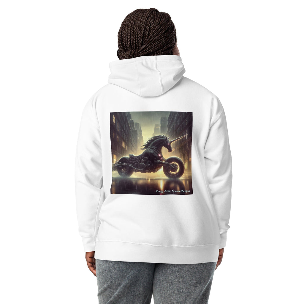 Motorcycle Unicorn Unisex Hoodie by Gregg Acini Adoree Designs - Gregg Acini Adoree Designs - Hoodie