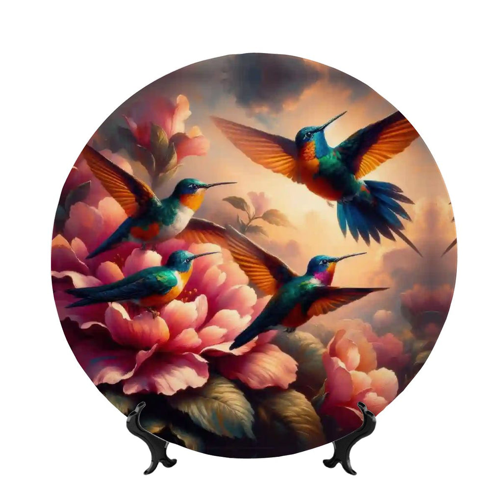 Multicolor Hummingbirds Decorative Plate - Gregg Acini Adoree Designs - Home Accessories