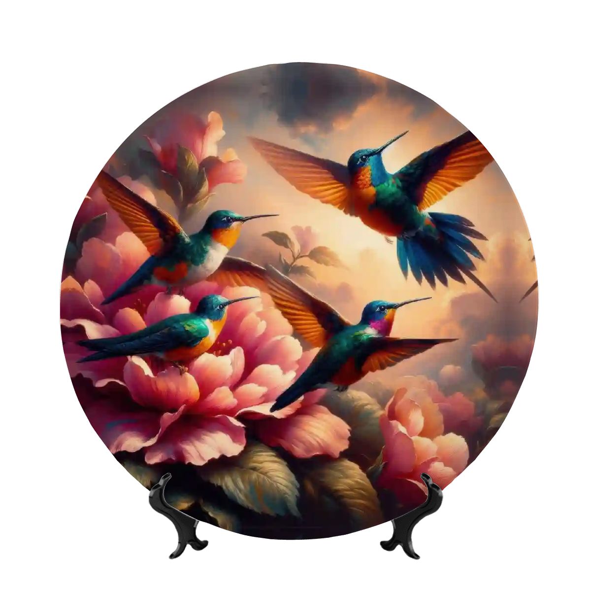 Multicolor Hummingbirds Decorative Plate - Gregg Acini Adoree Designs - Home Accessories