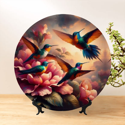 Multicolor Hummingbirds Decorative Plate - Gregg Acini Adoree Designs - Home Accessories