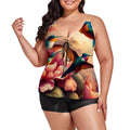 Multicolor Hummingbirds Plus Size Two Piece Swimsuit for Women - Gregg Acini Adoree Designs - Women's Swimwear