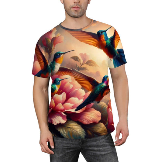 Multicolor Hummingbirds Short - Sleeve T-Shirt - Gregg Acini Adoree Designs - T-shirts