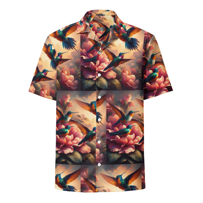 Multicolor Hummingbirds Unisex button shirt by Gregg Acini Adoree Designs - Gregg Acini Adoree Designs - Button Down Shirt
