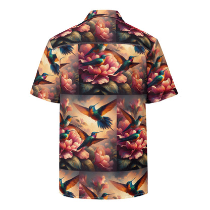 Multicolor Hummingbirds Unisex button shirt by Gregg Acini Adoree Designs - Gregg Acini Adoree Designs - Button Down Shirt