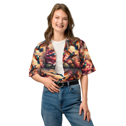Multicolor Hummingbirds Unisex button shirt by Gregg Acini Adoree Designs - Gregg Acini Adoree Designs - Button Down Shirt