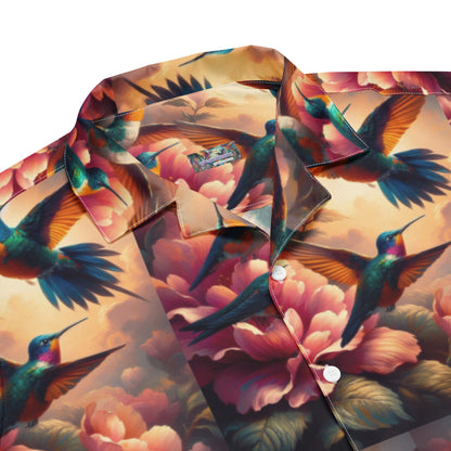 Multicolor Hummingbirds Unisex button shirt by Gregg Acini Adoree Designs - Gregg Acini Adoree Designs - Button Down Shirt