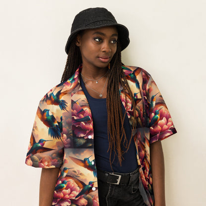 Multicolor Hummingbirds Unisex button shirt by Gregg Acini Adoree Designs - Gregg Acini Adoree Designs - Button Down Shirt