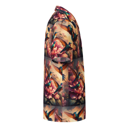 Multicolor Hummingbirds Unisex button shirt by Gregg Acini Adoree Designs - Gregg Acini Adoree Designs - Button Down Shirt