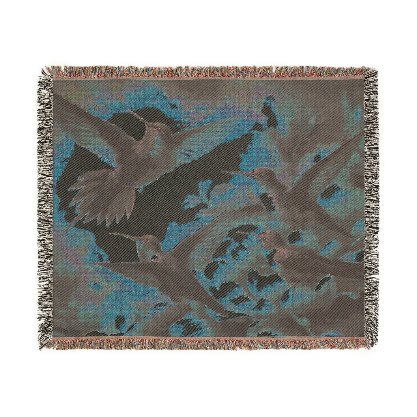 Multicolor Hummingbirds Woven Blanket - Cozy Home Décor for Nature Lovers - Gregg Acini Adoree Designs - Blanket