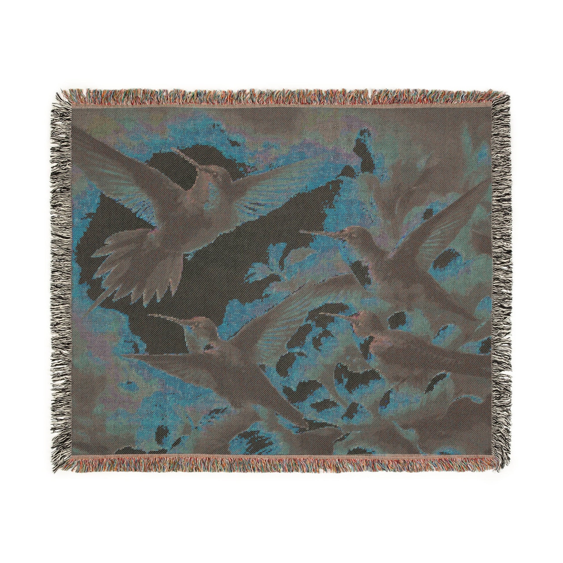 Multicolor Hummingbirds Woven Blanket - Cozy Home Décor for Nature Lovers - Gregg Acini Adoree Designs - Blanket