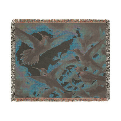 Multicolor Hummingbirds Woven Blanket - Cozy Home Décor for Nature Lovers - Gregg Acini Adoree Designs - Blanket