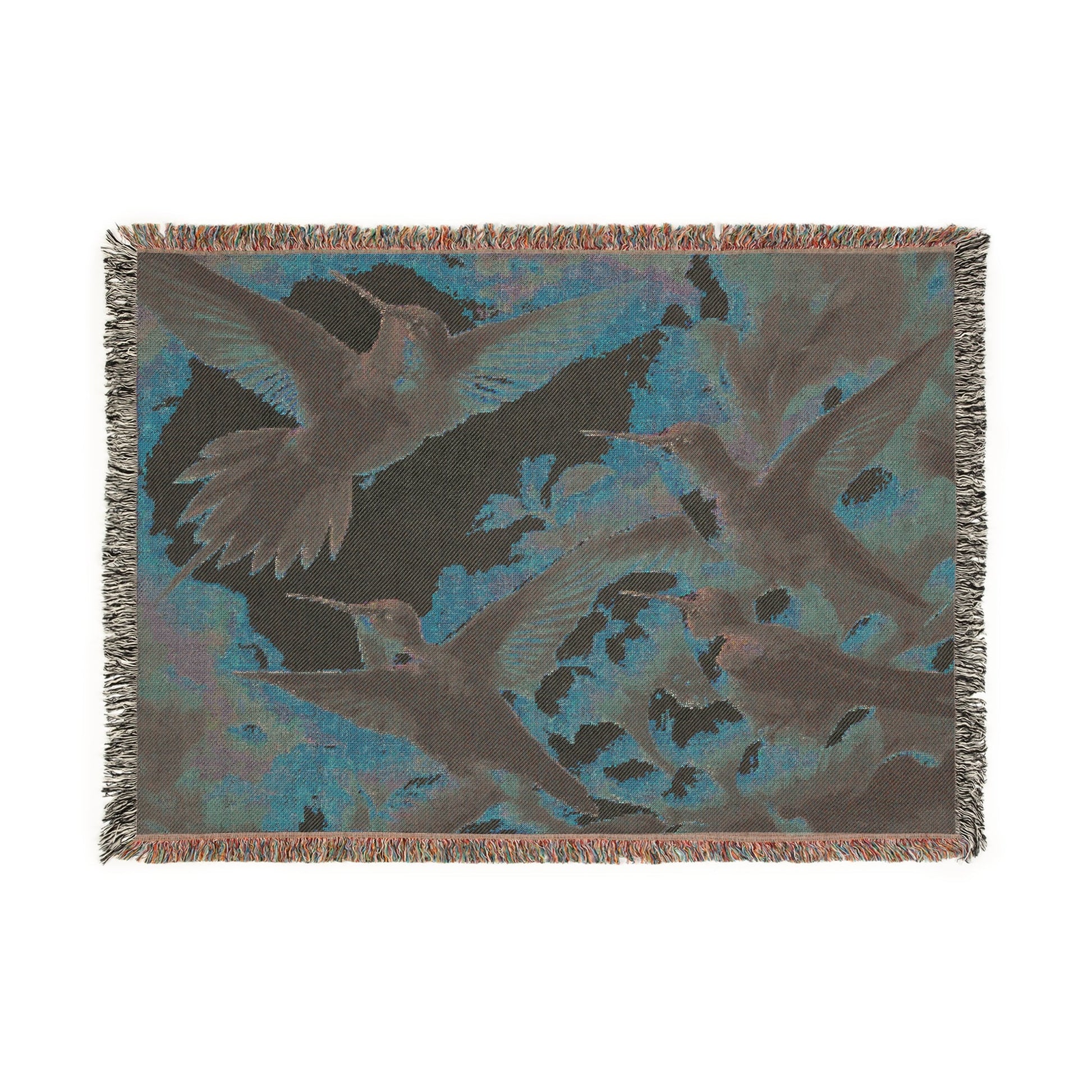 Multicolor Hummingbirds Woven Blanket - Cozy Home Décor for Nature Lovers - Gregg Acini Adoree Designs - Blanket