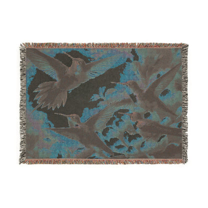 Multicolor Hummingbirds Woven Blanket - Cozy Home Décor for Nature Lovers - Gregg Acini Adoree Designs - Blanket