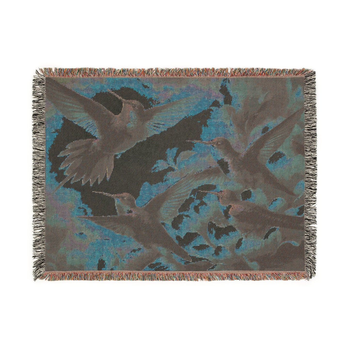 Multicolor Hummingbirds Woven Blanket - Cozy Home Décor for Nature Lovers - Gregg Acini Adoree Designs - Blanket