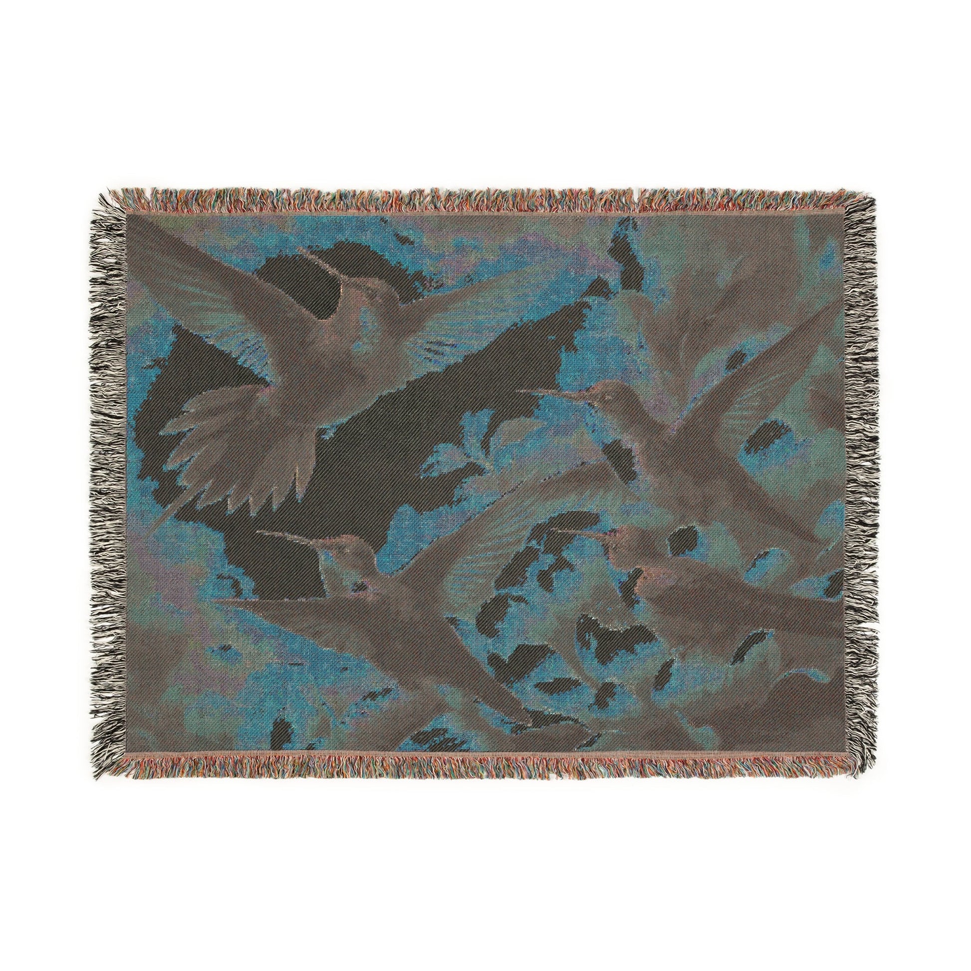 Multicolor Hummingbirds Woven Blanket - Cozy Home Décor for Nature Lovers - Gregg Acini Adoree Designs - Blanket