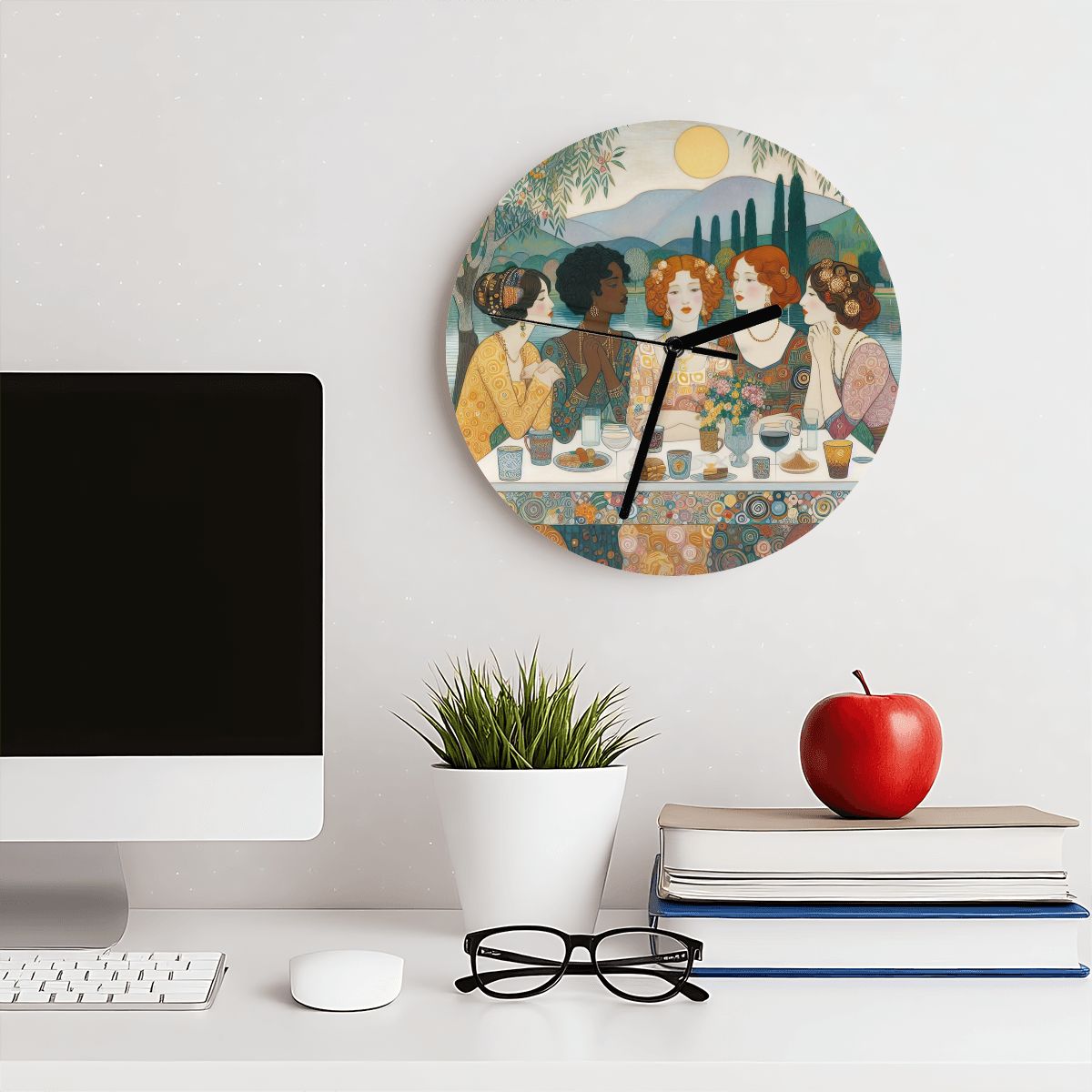 Nuveau Brunch MDF Wall Clock (Made in USA) - Gregg Acini Adoree Designs - Wall Clock
