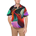 Okee Hummingbirds Hawaiian Shirt with Chest Pocket & Merged Design - Gregg Acini Adoree Designs - Button Down Shirt