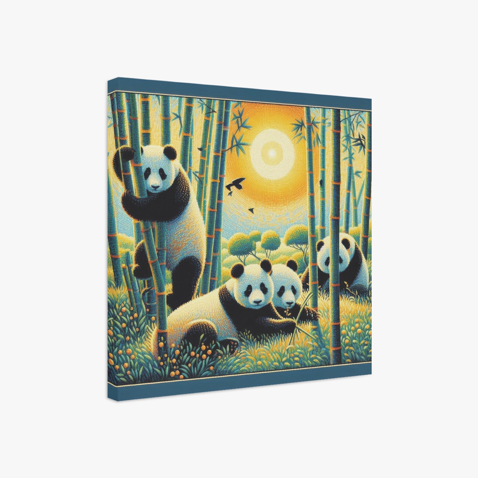 Panda Family 1:1 Ratio Canvas Painting - Gregg Acini Adoree Designs - Canvas