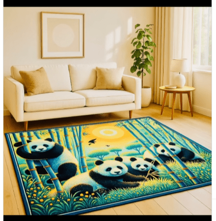 Panda Family Area Mat - Gregg Acini Adoree Designs - Rugs & Mats