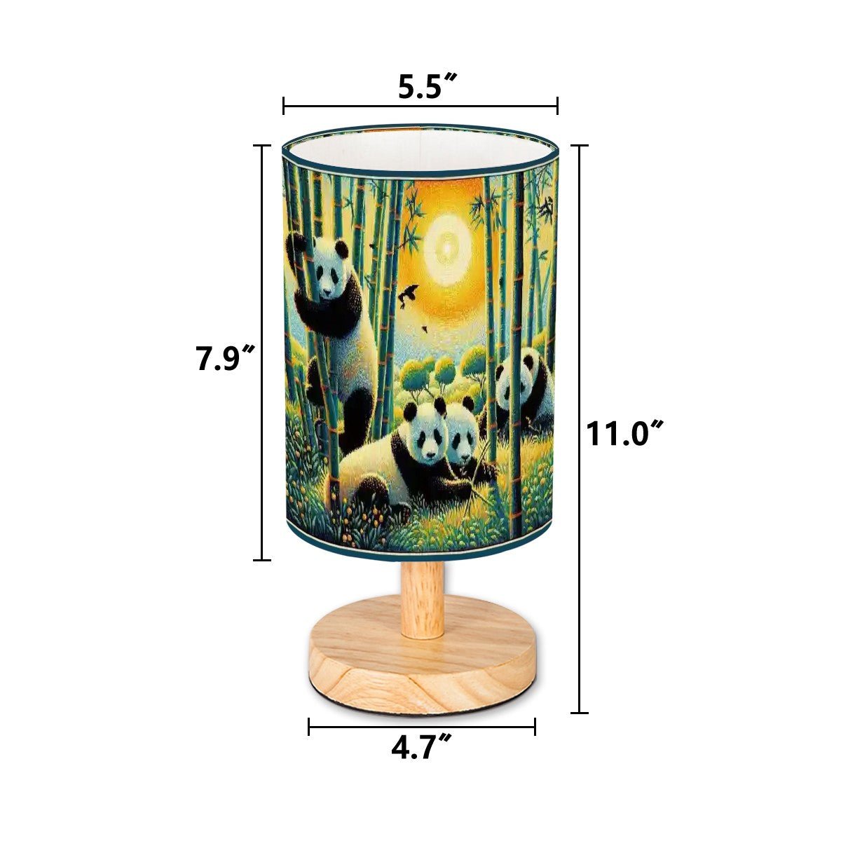 Panda Family Cylindrical Table Lamp - Gregg Acini Adoree Designs - Lamp