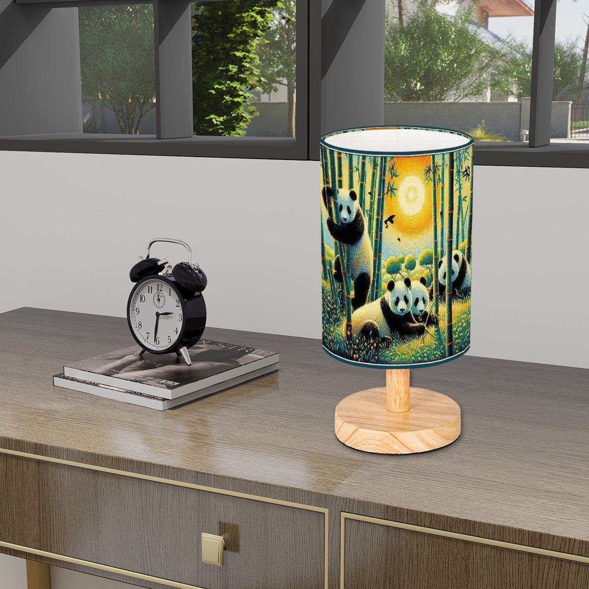 Panda Family Cylindrical Table Lamp - Gregg Acini Adoree Designs - Lamp