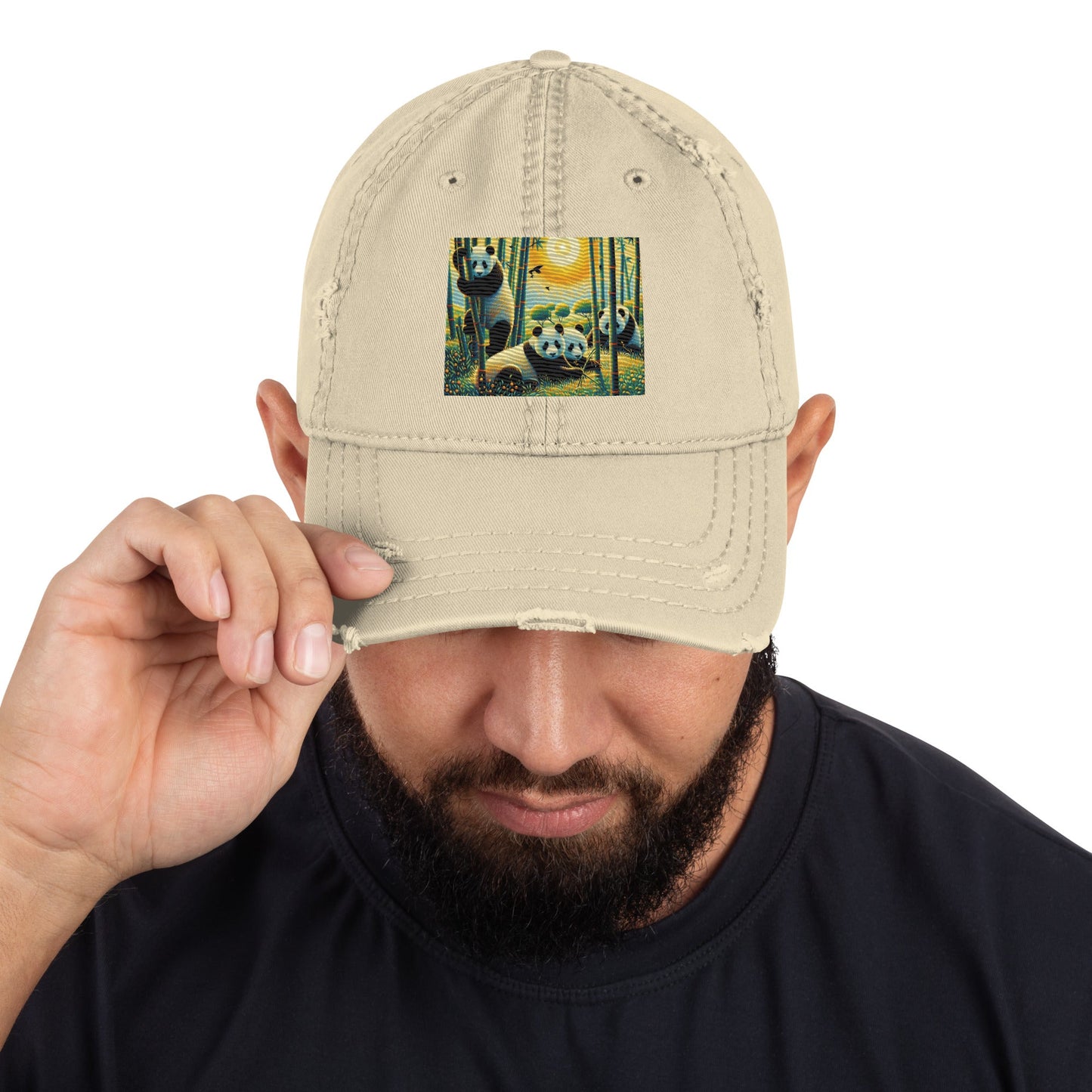 Panda Family Distressed Hat - Gregg Acini Adoree Designs - Hat