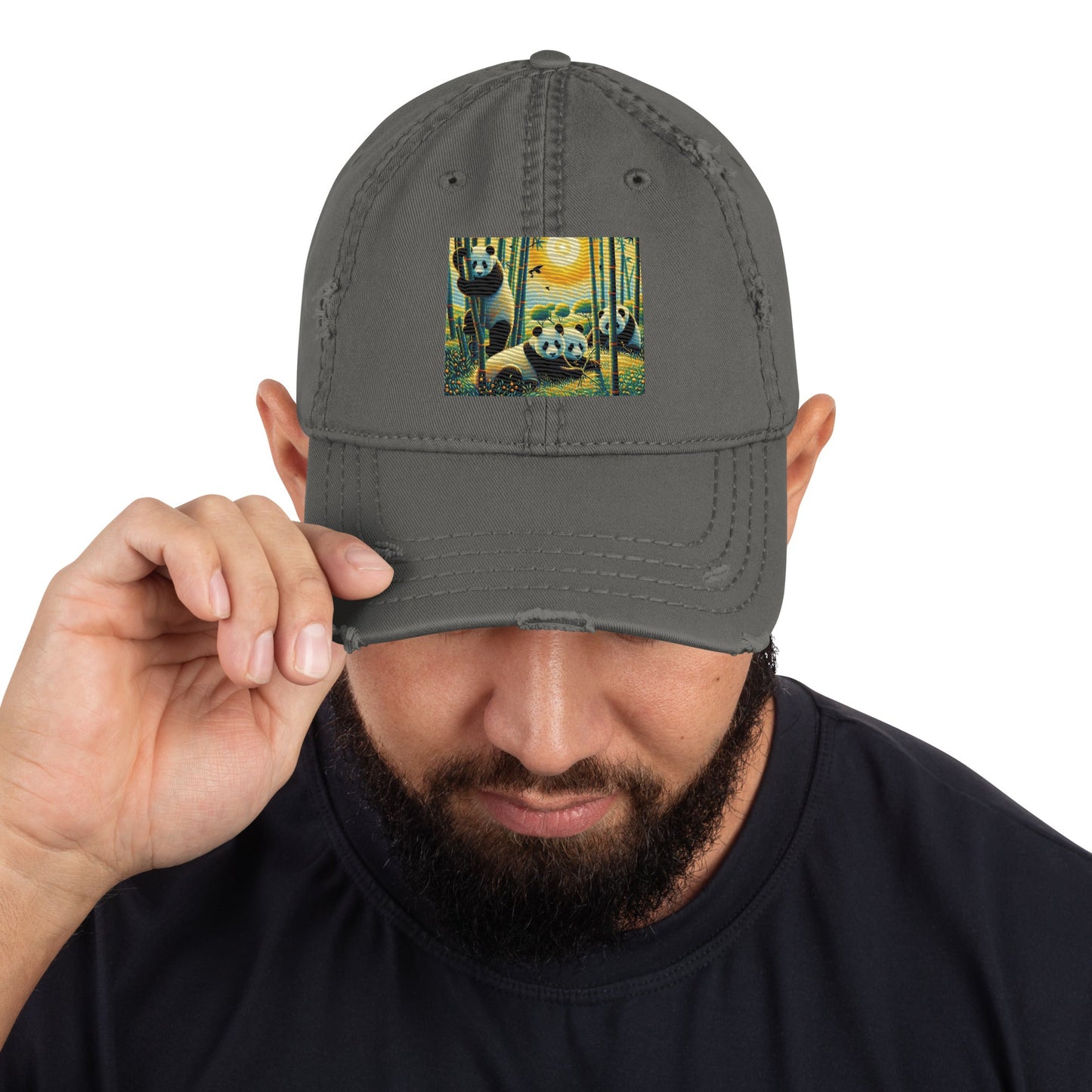 Panda Family Distressed Hat - Gregg Acini Adoree Designs - Hat