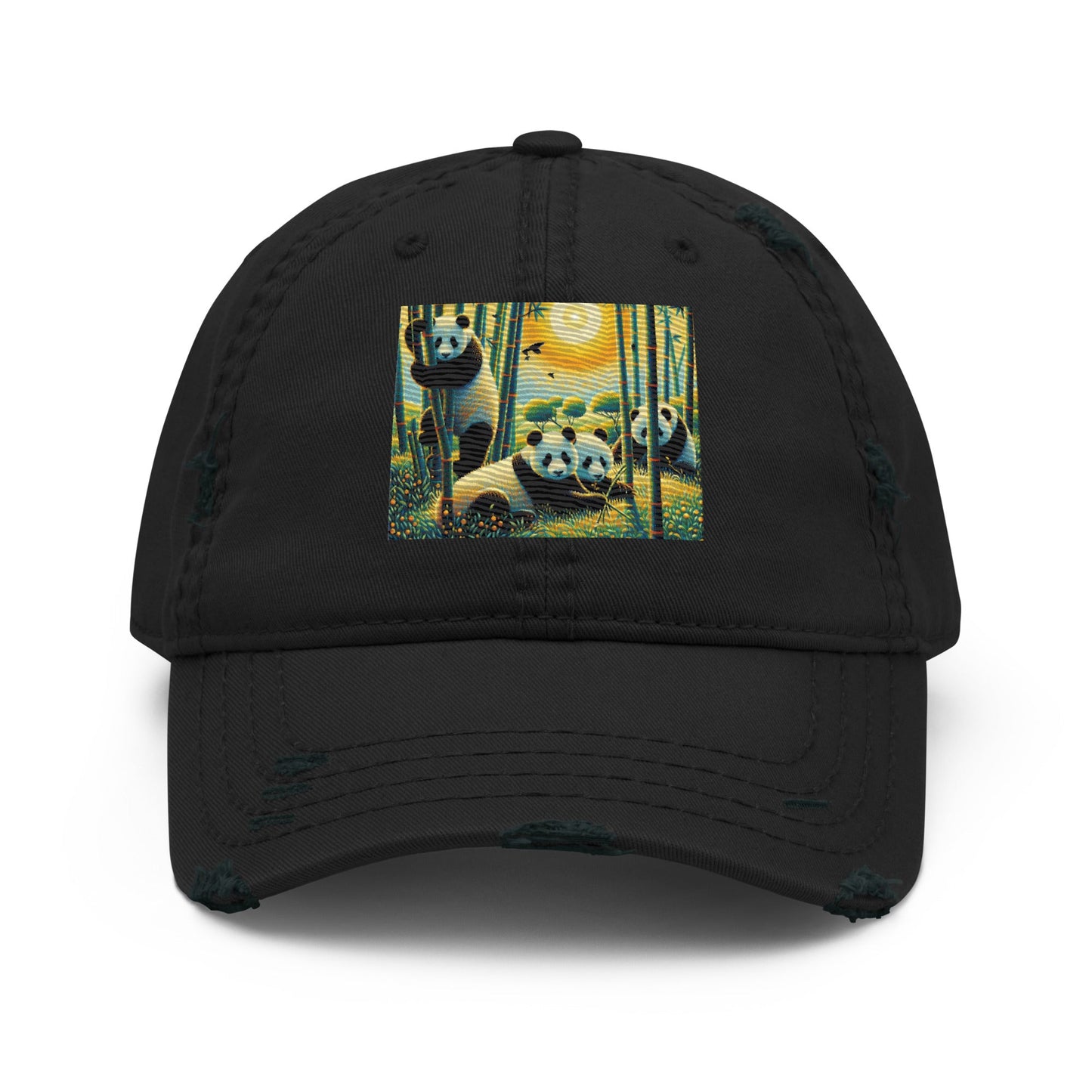 Panda Family Distressed Hat - Gregg Acini Adoree Designs - Hat
