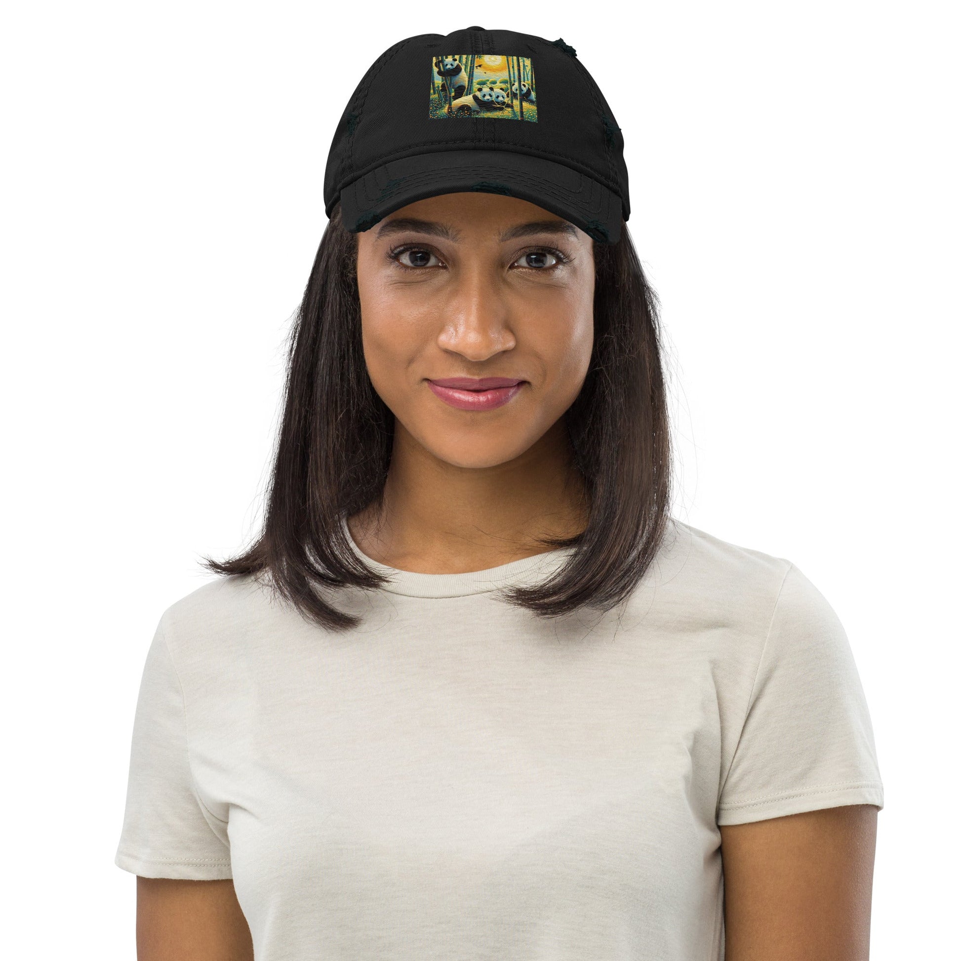 Panda Family Distressed Hat - Gregg Acini Adoree Designs - Hat