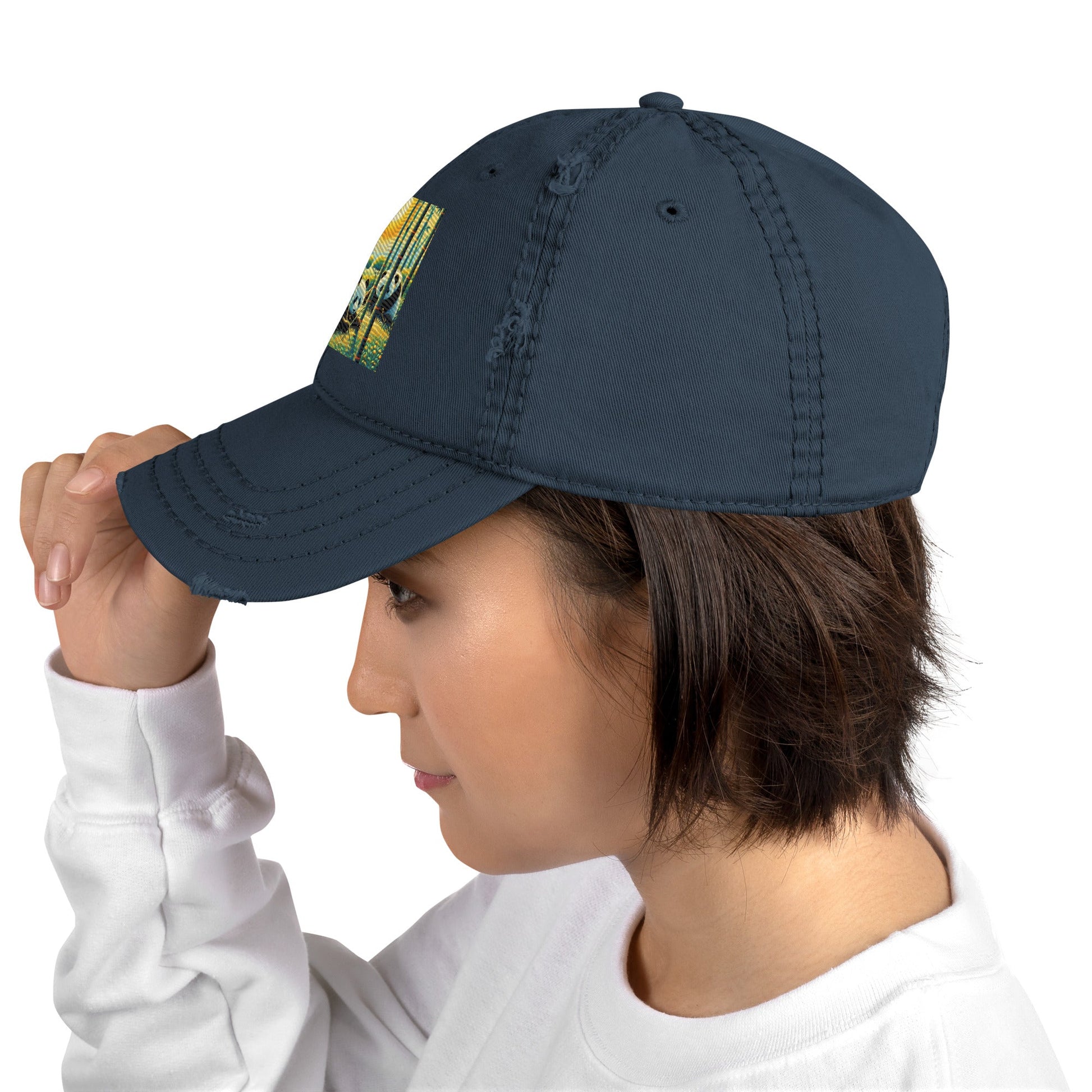Panda Family Distressed Hat - Gregg Acini Adoree Designs - Hat