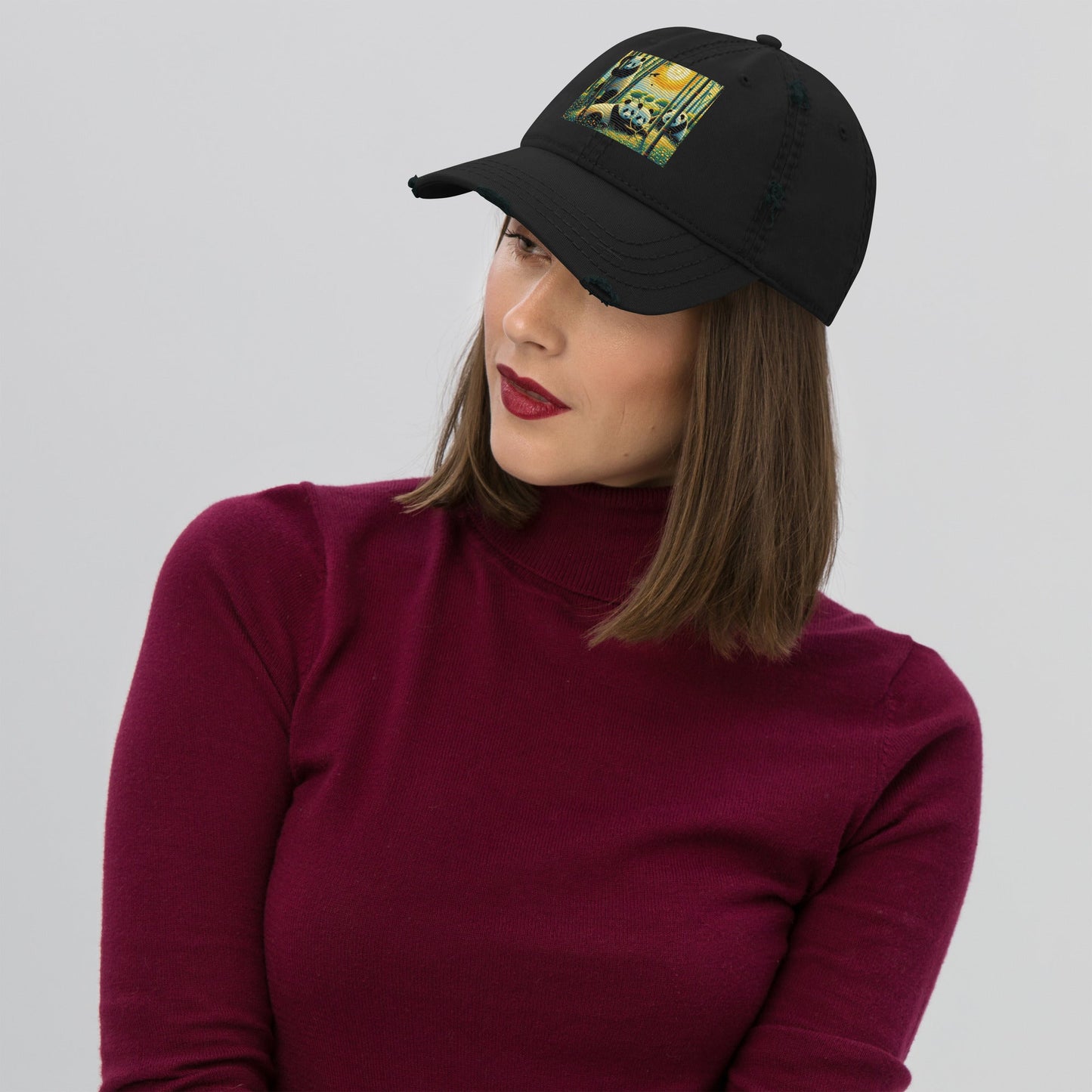 Panda Family Distressed Hat - Gregg Acini Adoree Designs - Hat