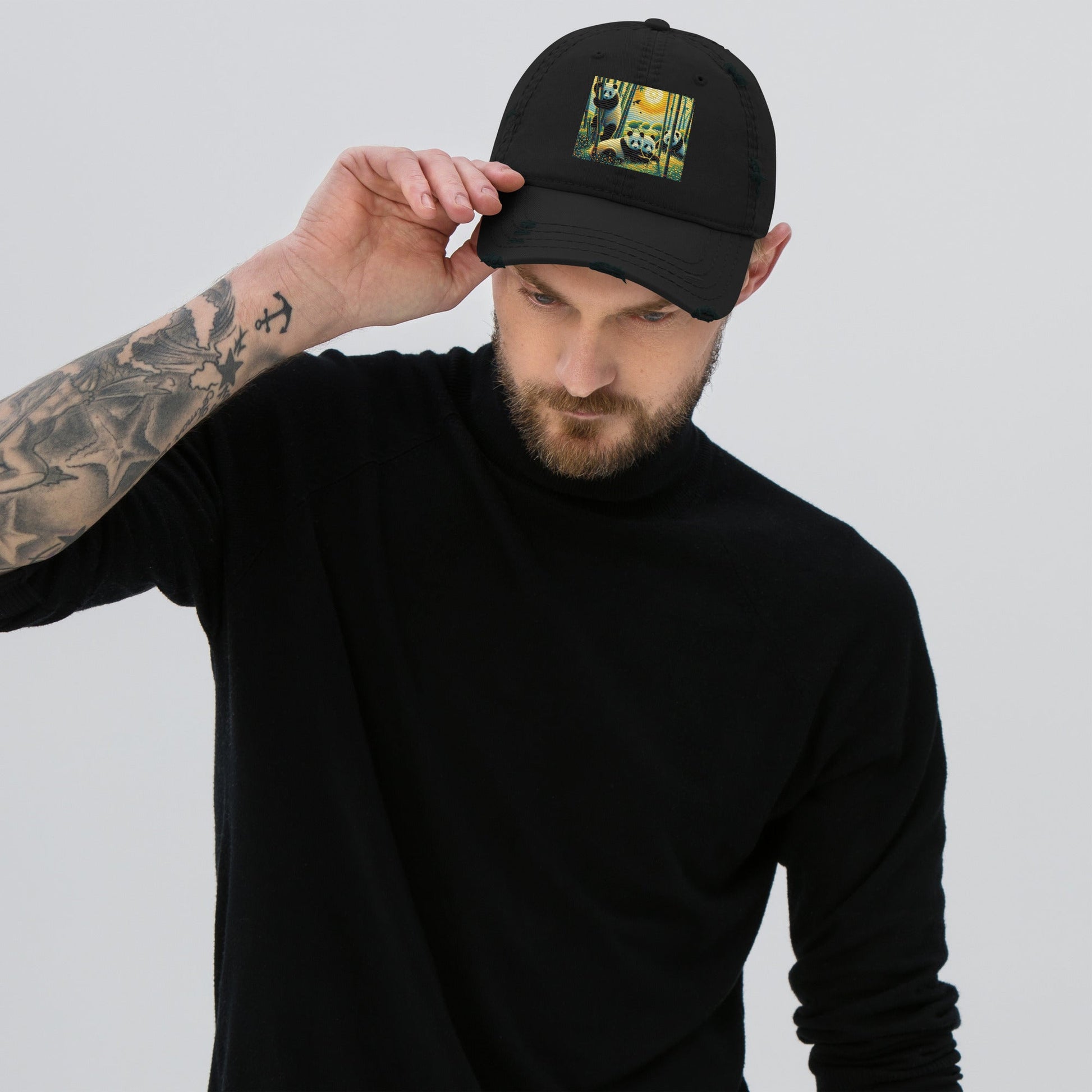 Panda Family Distressed Hat - Gregg Acini Adoree Designs - Hat