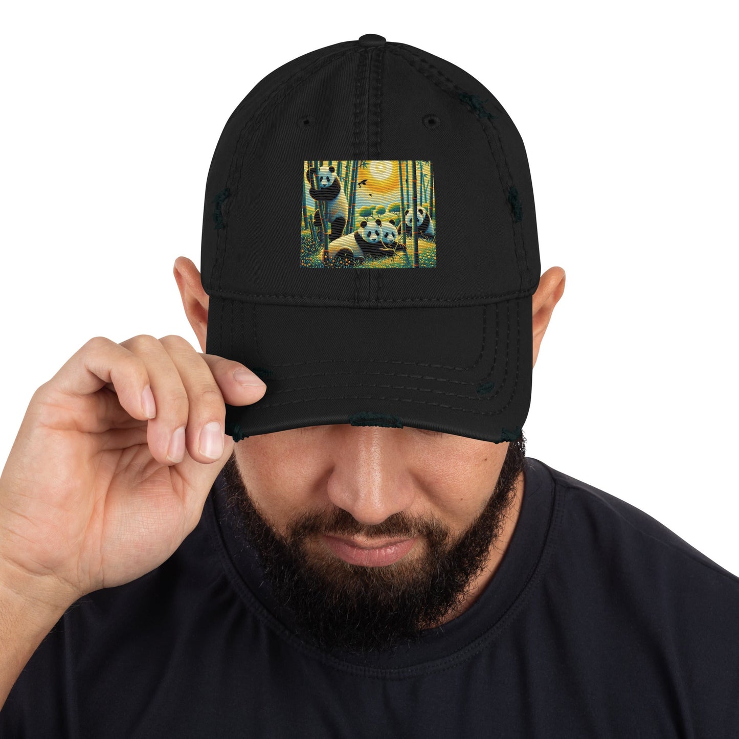 Panda Family Distressed Hat - Gregg Acini Adoree Designs - Hat