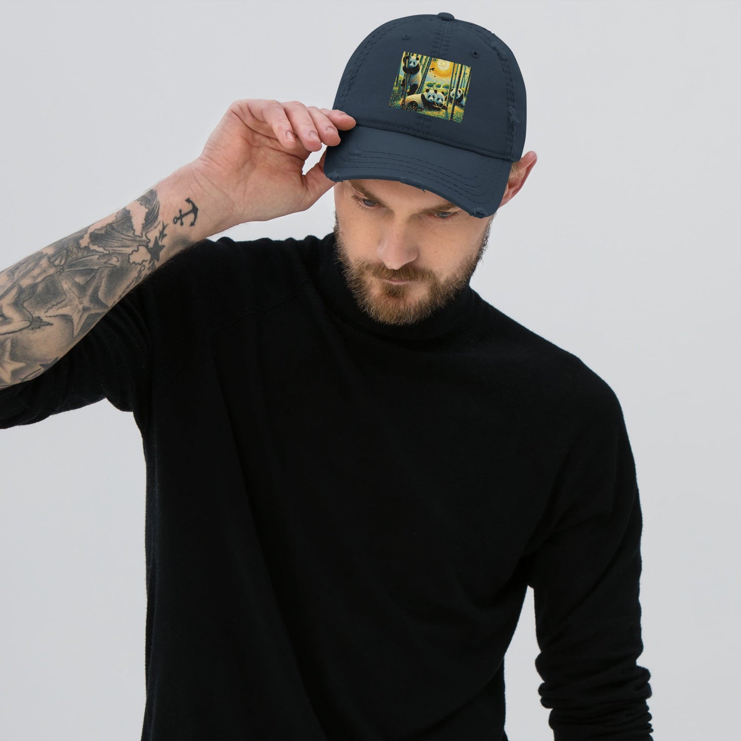 Panda Family Distressed Hat - Gregg Acini Adoree Designs - Hat