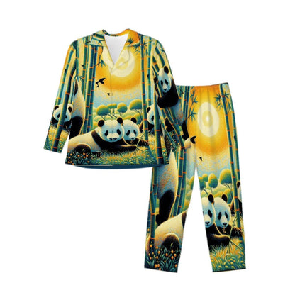 Panda Family Long Sleeved Pajamas for Men Set - Gregg Acini Adoree Designs - Men's Pajamas