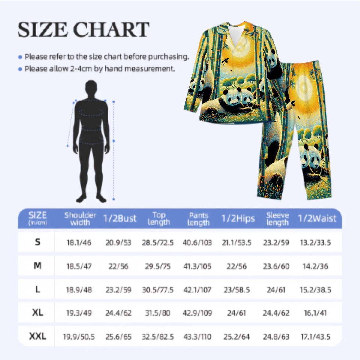 Panda Family Long Sleeved Pajamas for Men Set - Gregg Acini Adoree Designs - Men's Pajamas