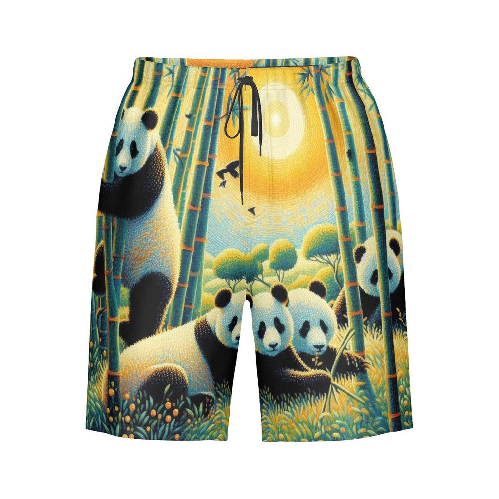 Panda Family Men's Beach Shorts - Gregg Acini Adoree Designs - Swimsuit