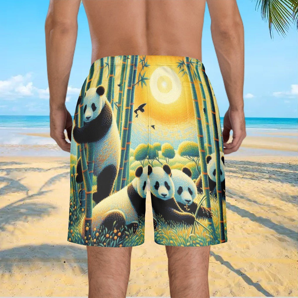 Panda Family Men's Beach Shorts - Gregg Acini Adoree Designs - Swimsuit