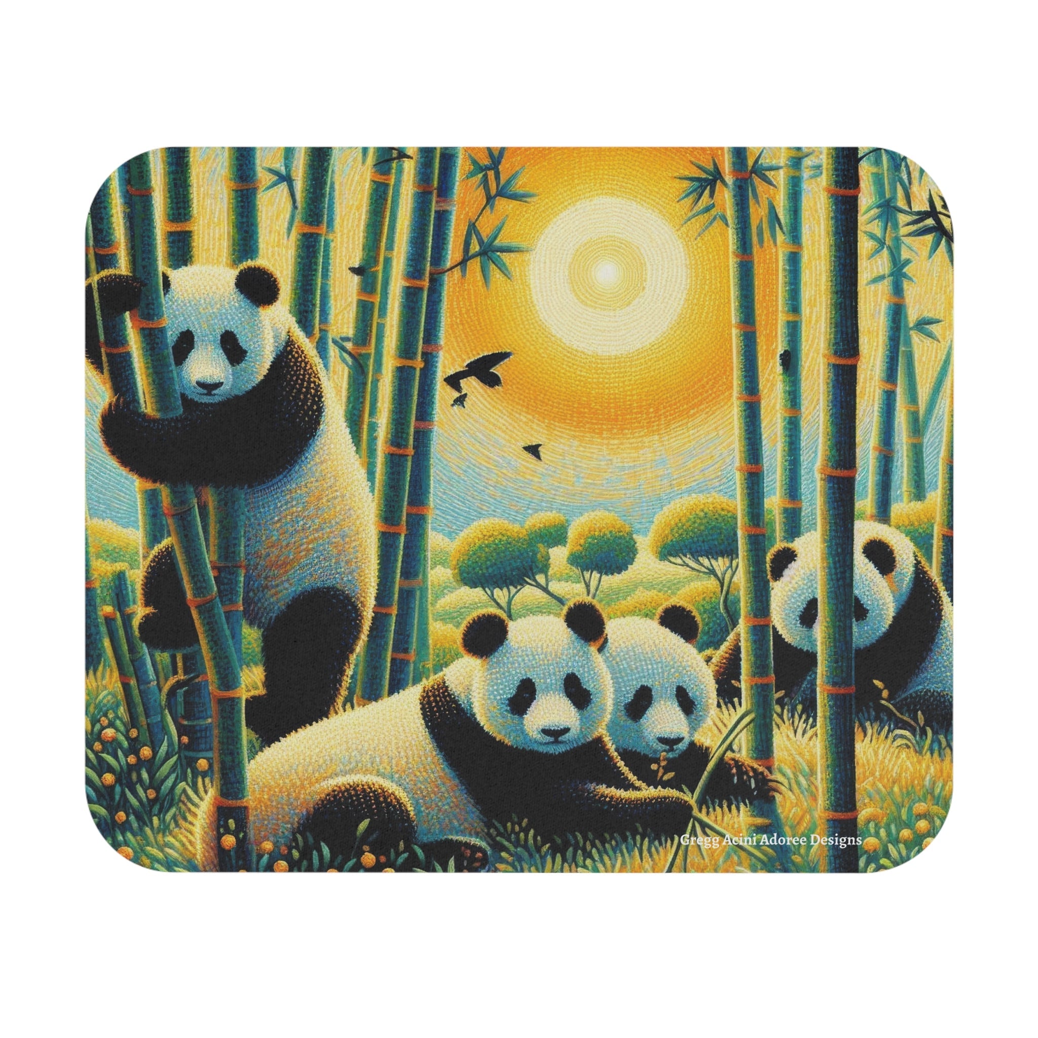Panda Family Mouse Pad - Gregg Acini Adoree Designs - Computer Accessories