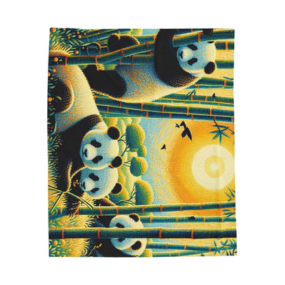 Panda Family Plush Blanket by Gregg Acini Adoree Designs - Gregg Acini Adoree Designs - Blanket