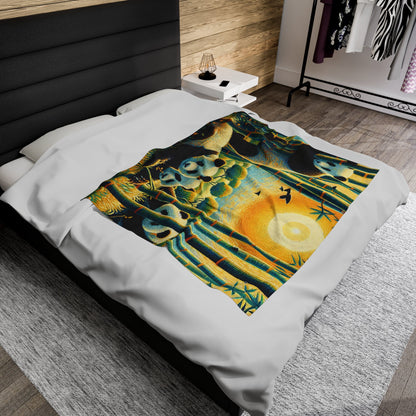 Panda Family Plush Blanket by Gregg Acini Adoree Designs - Gregg Acini Adoree Designs - Blanket