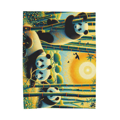 Panda Family Plush Blanket by Gregg Acini Adoree Designs - Gregg Acini Adoree Designs - Blanket