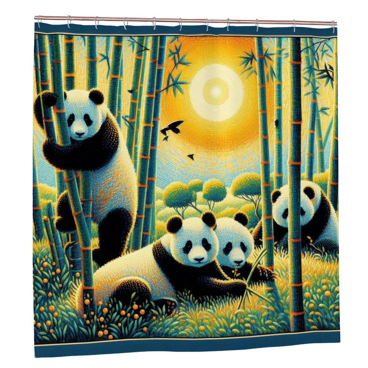 Panda Family Shower Curtain - Gregg Acini Adoree Designs - shower curtain