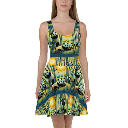 Panda Family Skater Dress - Gregg Acini Adoree Designs - Dress